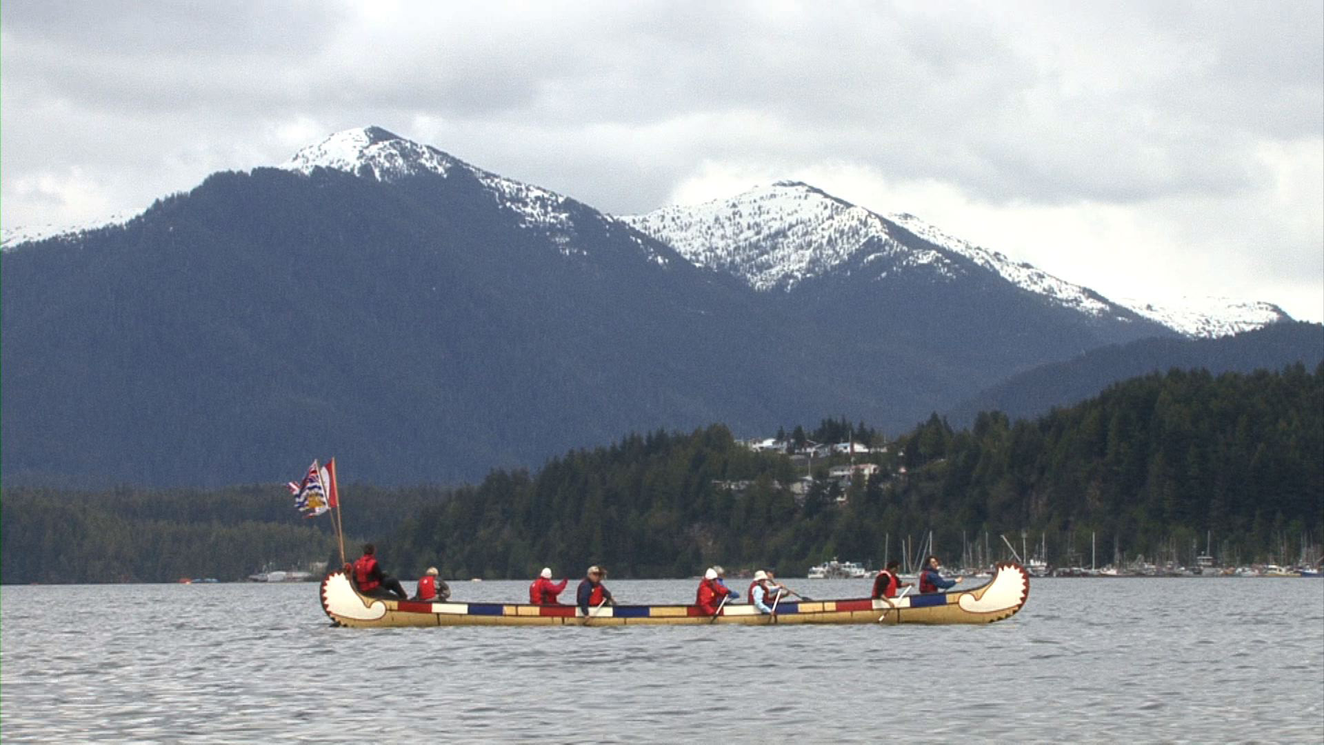 Joseph in Alaska on a Tsimshian First Nations canoe